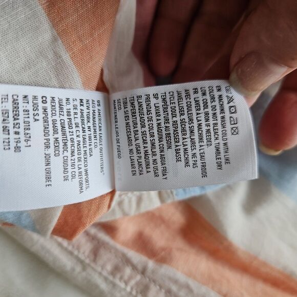 American Eagle Shirt Men's Med. Cotton Striped Shirt Casual Madras NWT - Picture 10 of 10